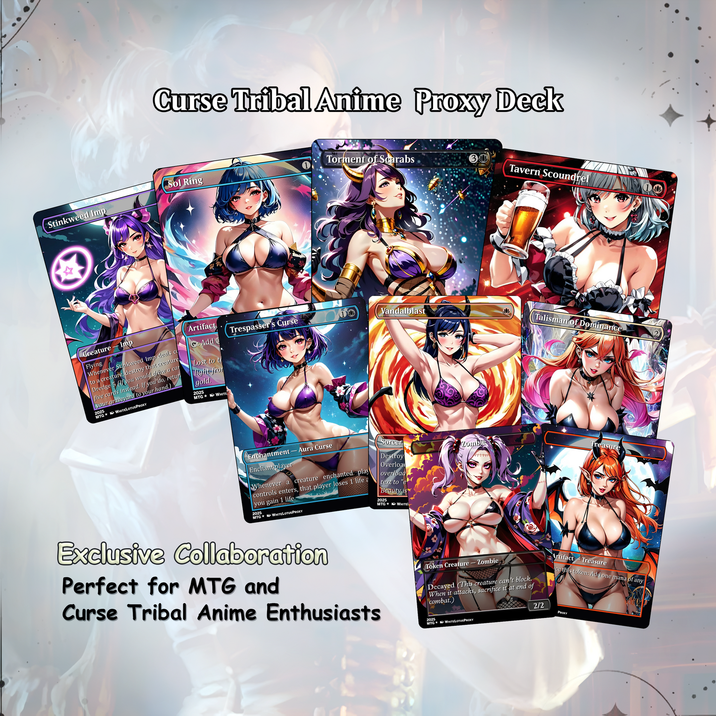 Curse Tribal Anime Waifu Ready to Play Proxy Commander Deck Custom Proxy EDH Curse Tribal English High Quality Cards