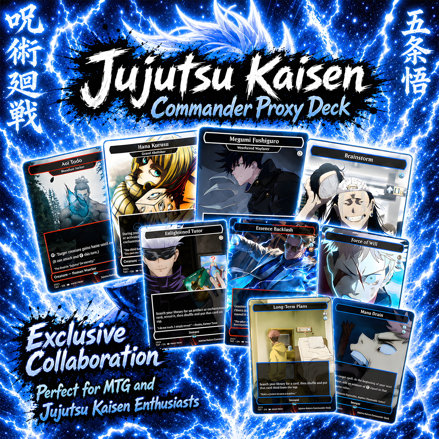 Jujutsu Kaisen EDH Commander Deck – Custom Anime-Inspired MTG Proxy Deck