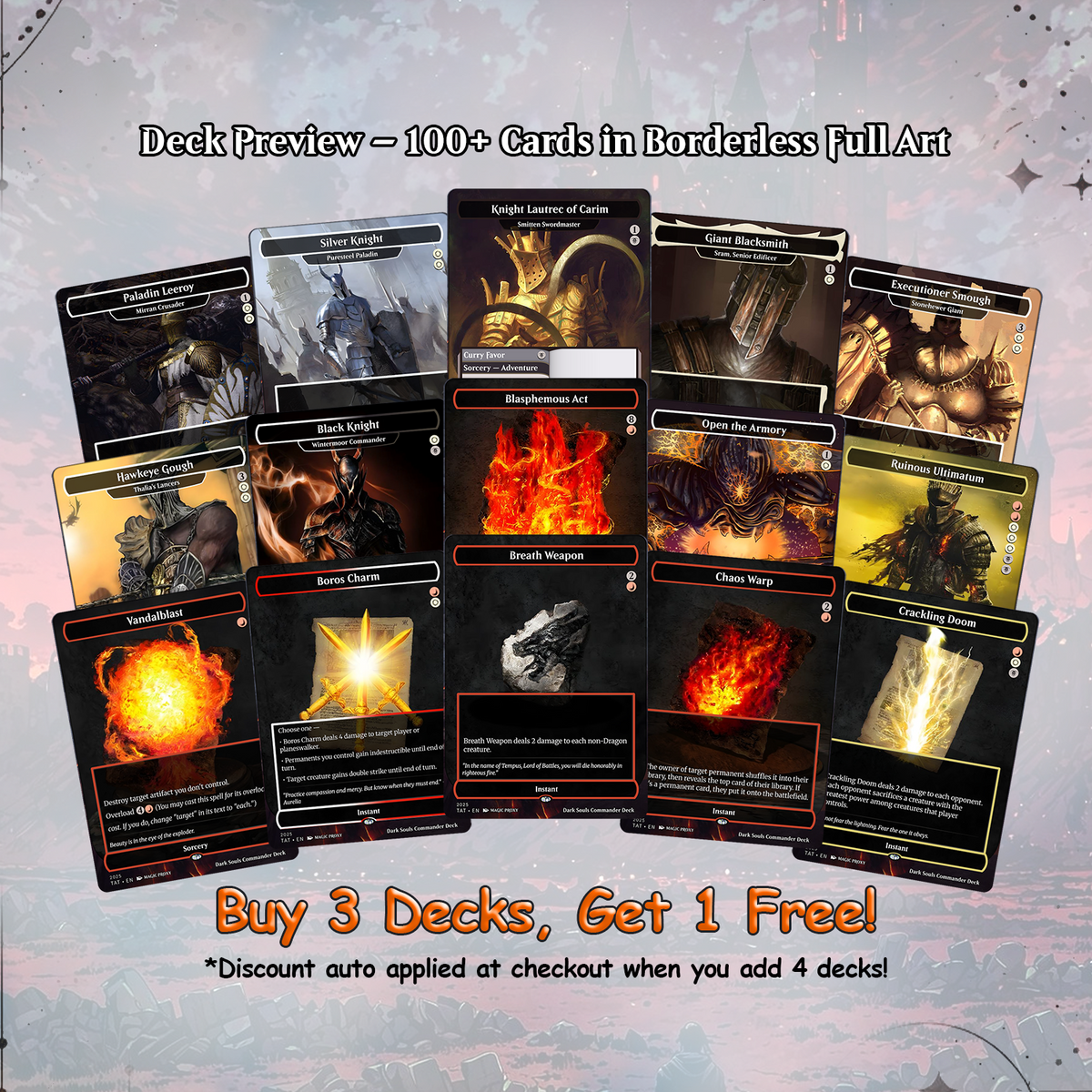 Dark Souls Proxy Deck 100 Cards + Tokens | Full Commander Deck EDH | VoidForge Proxy