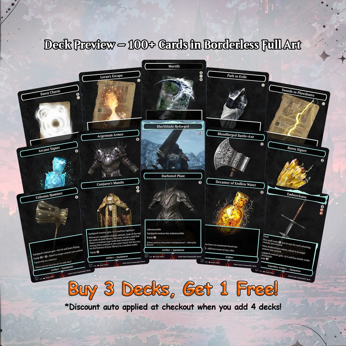 Dark Souls Proxy Deck 100 Cards + Tokens | Full Commander Deck EDH | VoidForge Proxy