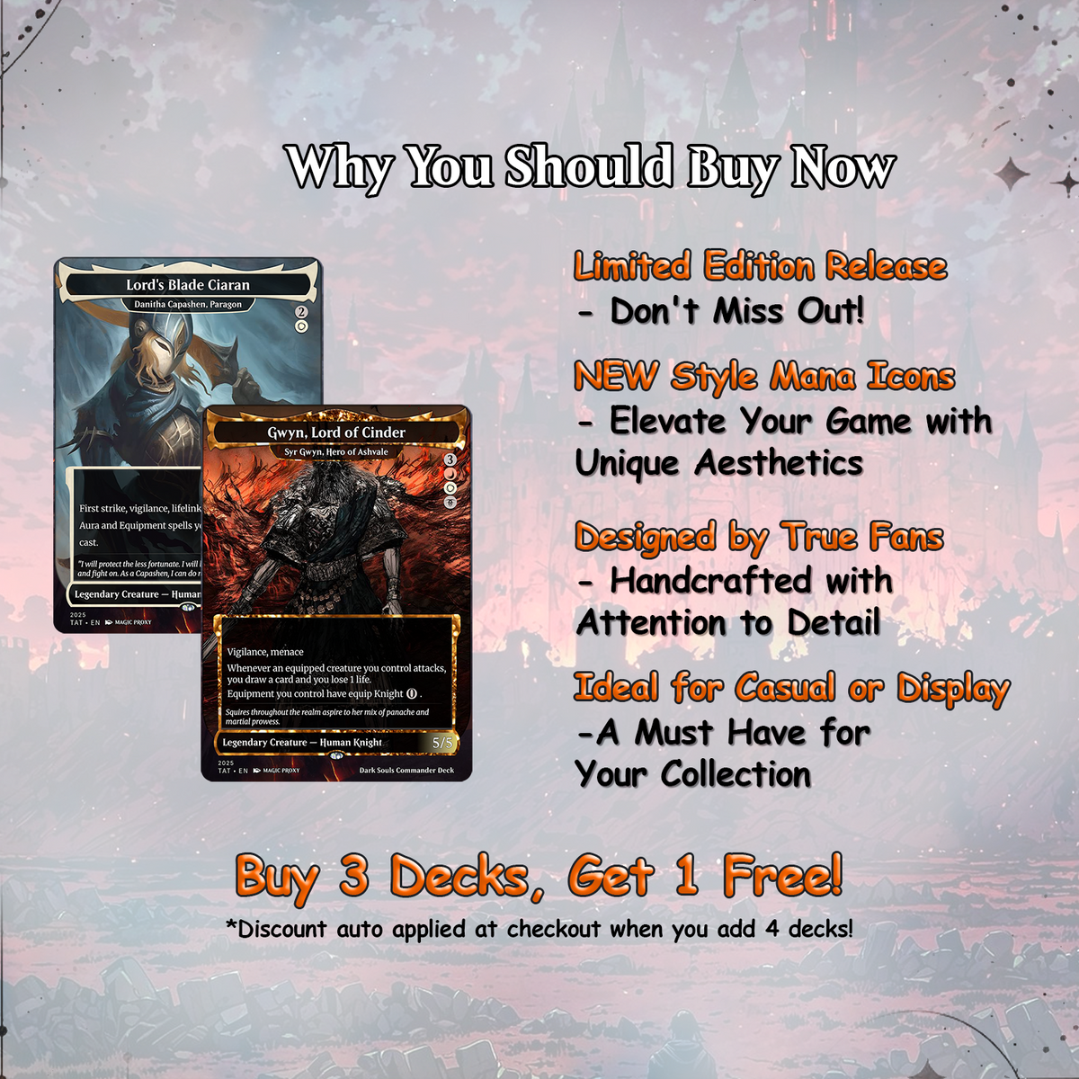 Dark Souls Proxy Deck 100 Cards + Tokens | Full Commander Deck EDH | VoidForge Proxy