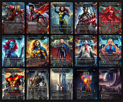 M.a.r.v.e.l vs M.o.r.t.a.l. K.o.m.b.a.t, D.u.e.l Decks, 2 EDH Decks, K.e.n.r.i.t.h. the R.e.t.u.r.n.e.d K.i.n.g. vs C.a.p.t.a.i.n A.m.e.r.i.c.a EDH Deck, 216 Total Proxy Cards