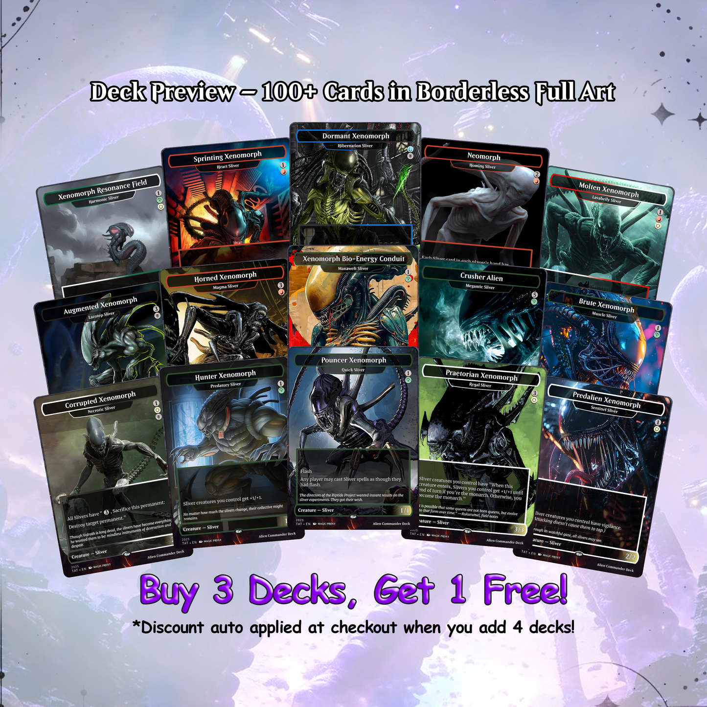Alien Commander Deck • Alien Mtg Proxy Deck • Mtg Commander Deck • Custom MTG card • Magic The Gathering • Mtg Proxy Commander