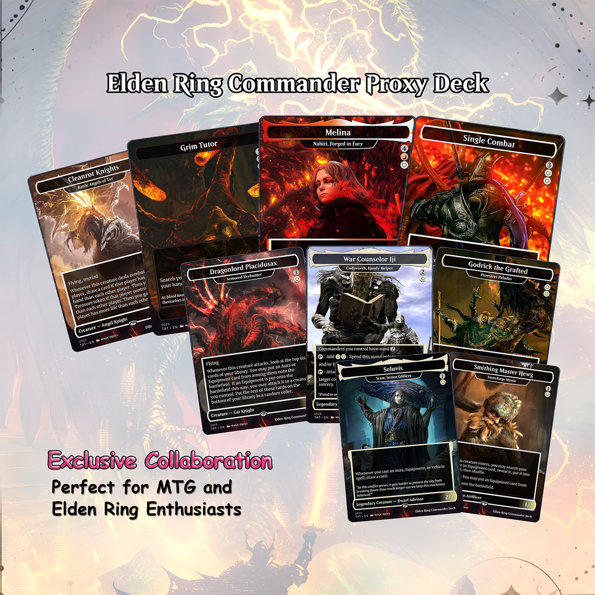 Elden Ring Commander cEDH Deck - Elden Ring Commander Magic Commander - Magic Proxy Deck with 160+ Unique Cards - Custom Cards MTG Proxy for Casual Play