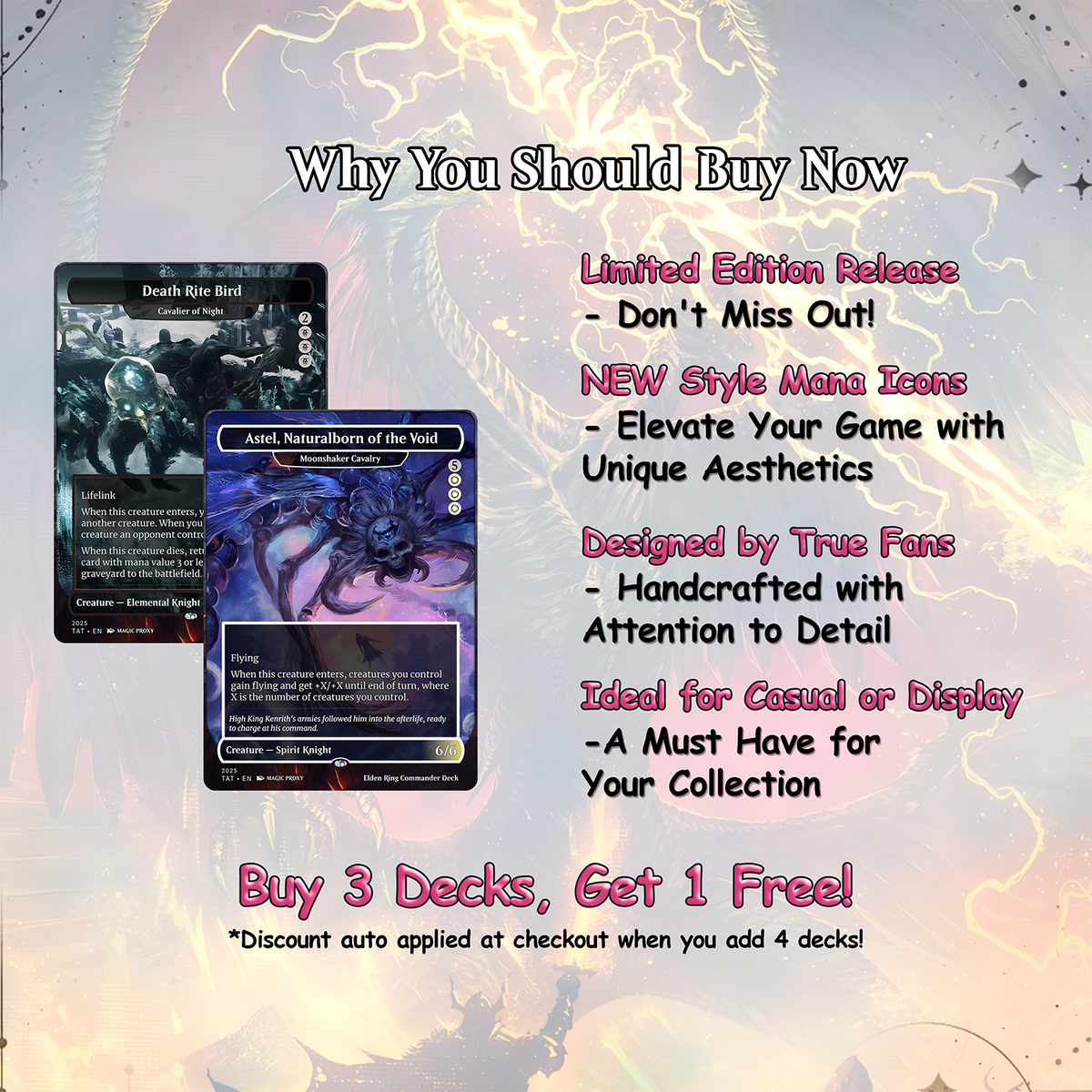 Elden Ring Commander cEDH Deck - Elden Ring Commander Magic Commander - Magic Proxy Deck with 160+ Unique Cards - Custom Cards MTG Proxy for Casual Play