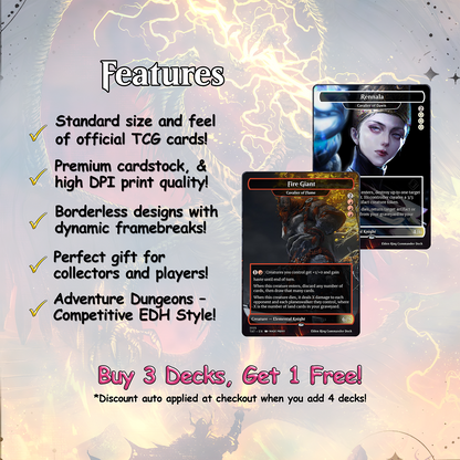 Elden Ring Commander cEDH Deck - Elden Ring Commander Magic Commander - Magic Proxy Deck with 160+ Unique Cards - Custom Cards MTG Proxy for Casual Play