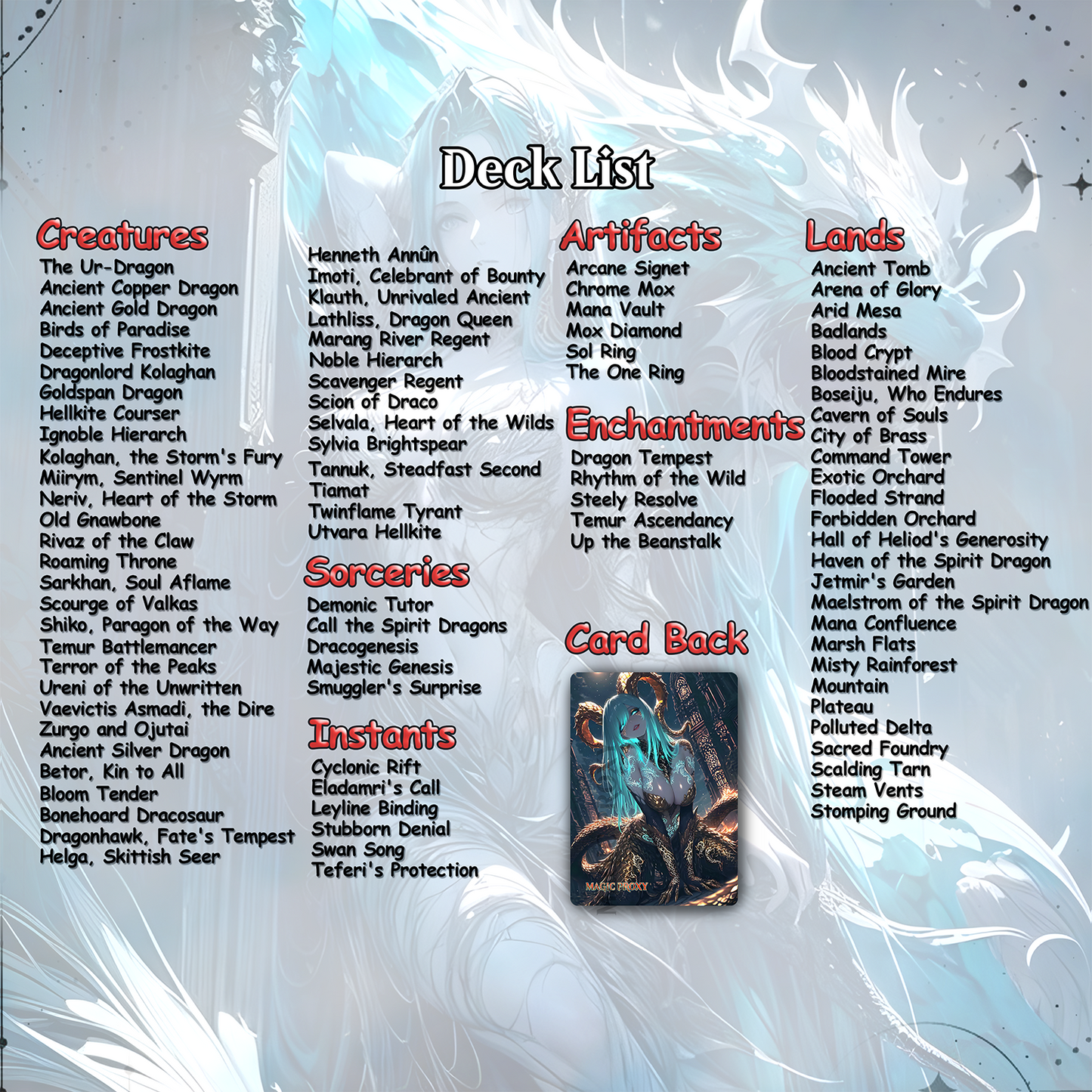 The Ur Dragon Commander cEDH Deck - The Ur Dragon Commander Magic Commander - Magic Proxy Deck with 150+ Unique Cards - Custom Cards MTG Proxy for Casual Play