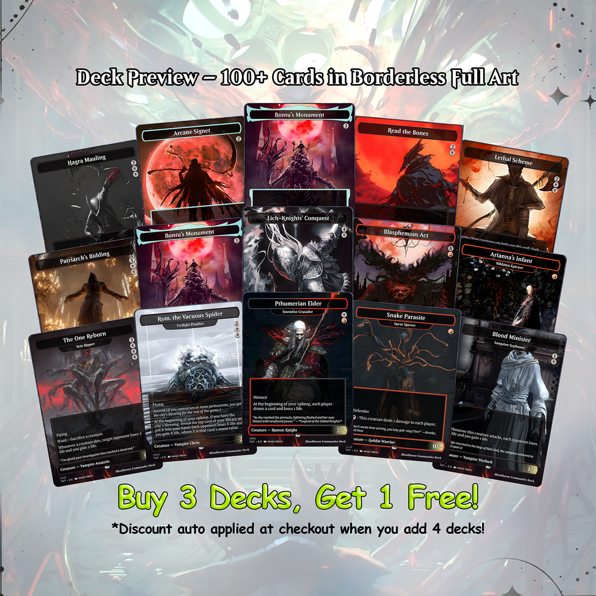 Bloodborne Commander cEDH Deck - Bloodborne Commander Magic Commander - Magic Proxy Deck with 150+ Unique Cards - Custom Cards MTG Proxy for Casual Play