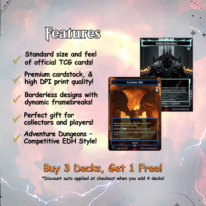Oblivion Commander cEDH Deck - Oblivion Commander Magic Commander - Magic Proxy Deck with 150+ Unique Cards - Custom Cards MTG Proxy for Casual Play
