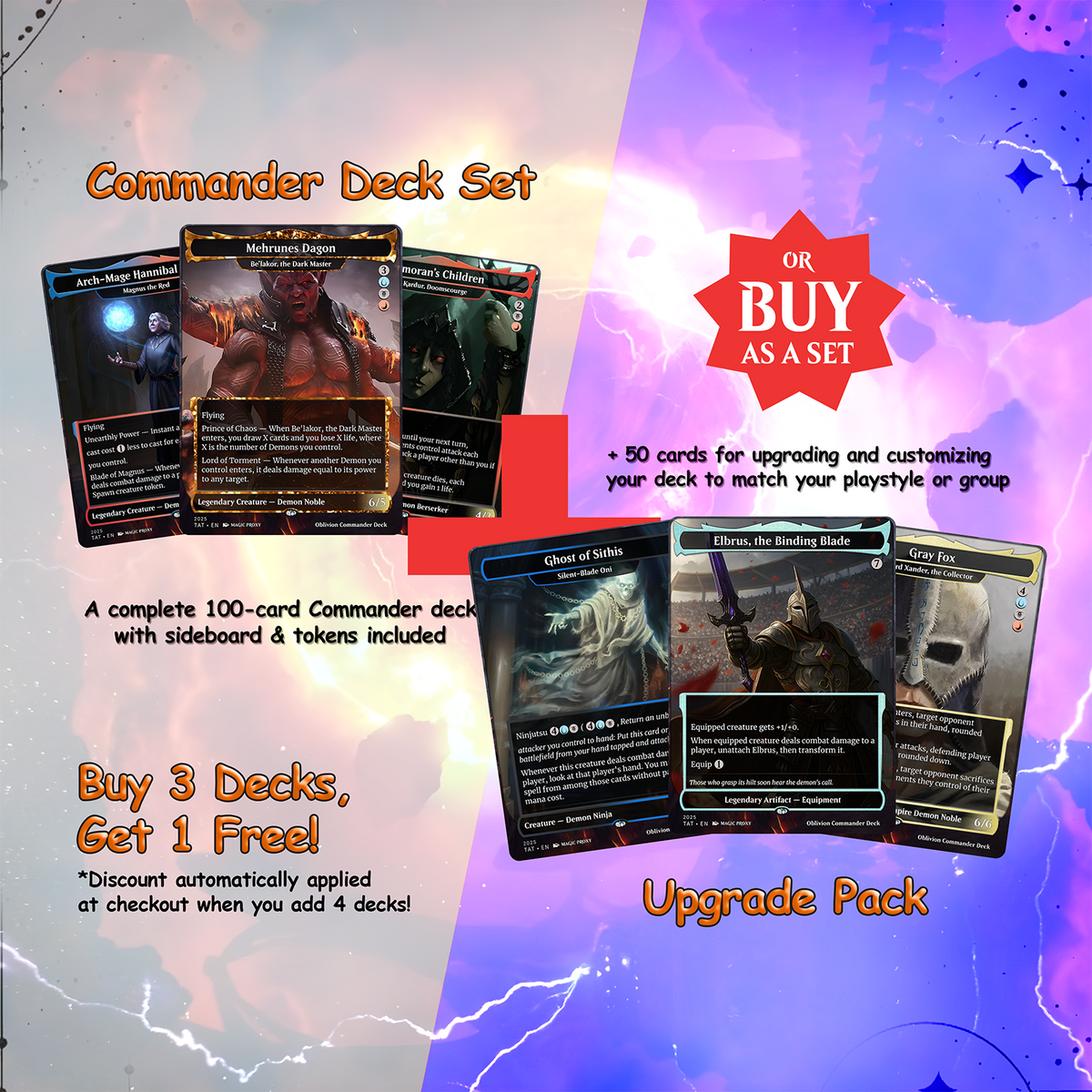 Oblivion Commander cEDH Deck - Oblivion Commander Magic Commander - Magic Proxy Deck with 150+ Unique Cards - Custom Cards MTG Proxy for Casual Play