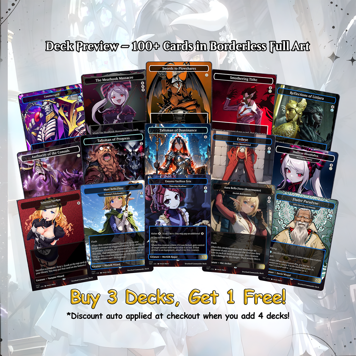 Overlord Commander cEDH Deck - Overlord Commander Magic Commander - Magic Proxy Deck with 160+ Unique Cards - Custom Cards MTG Proxy for Casual Play