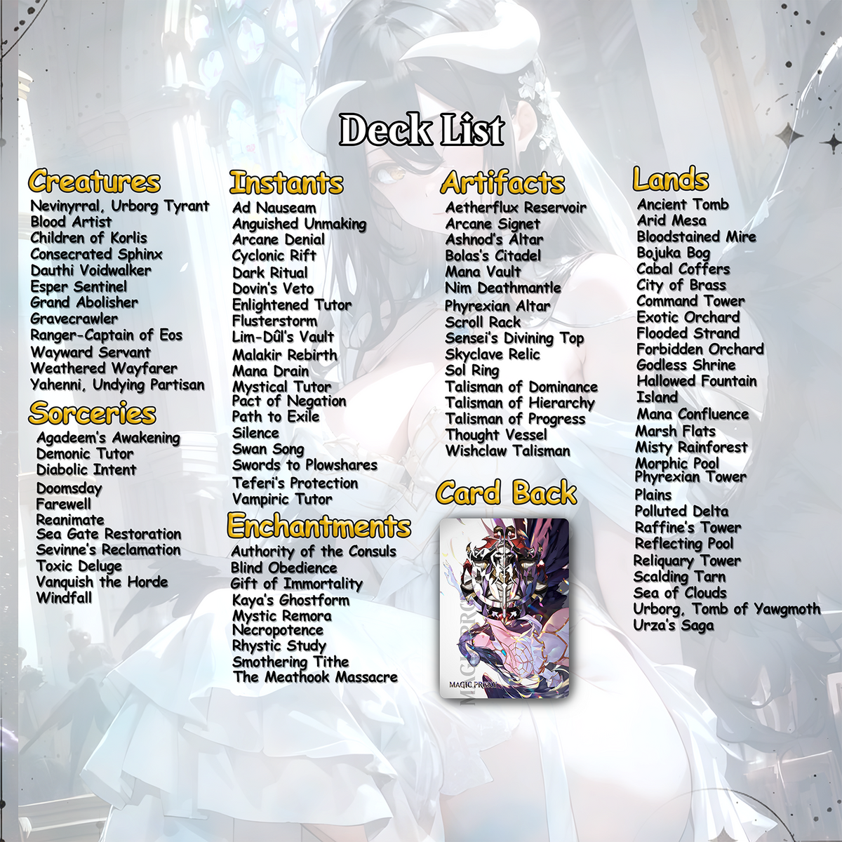 Overlord Commander cEDH Deck - Overlord Commander Magic Commander - Magic Proxy Deck with 160+ Unique Cards - Custom Cards MTG Proxy for Casual Play