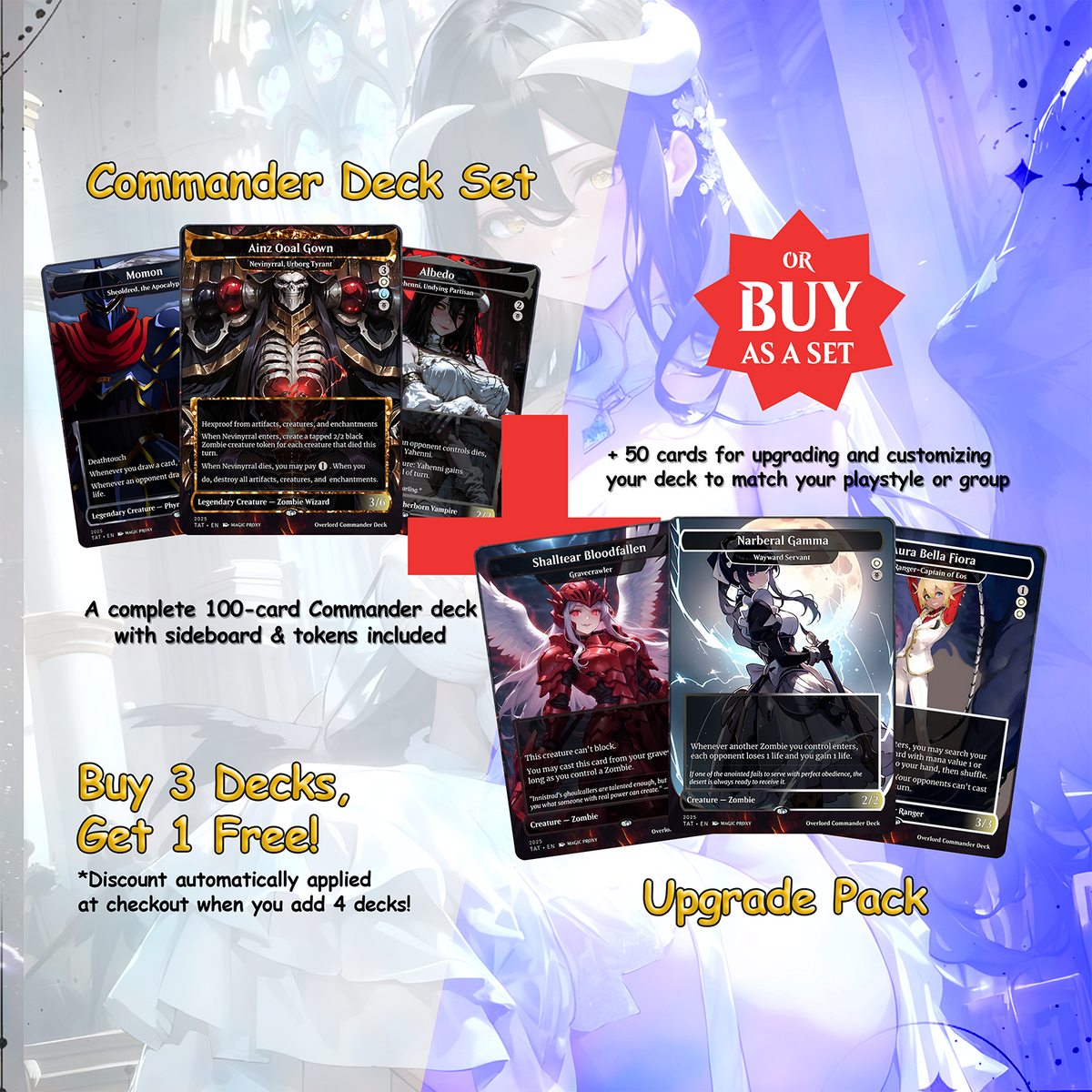 Overlord Commander cEDH Deck - Overlord Commander Magic Commander - Magic Proxy Deck with 160+ Unique Cards - Custom Cards MTG Proxy for Casual Play