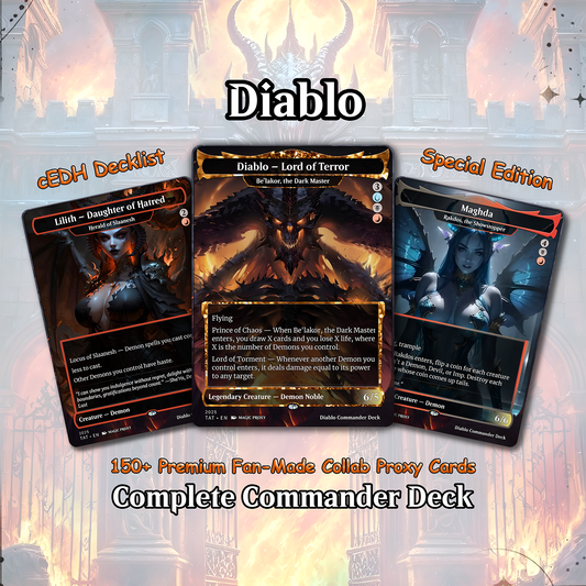 Diablo Commander cEDH Deck - Diablo Commander Magic Commander - Magic Proxy Deck with 170+ Unique Cards - Custom Cards MTG Proxy for Casual Play