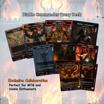 Diablo Commander cEDH Deck - Diablo Commander Magic Commander - Magic Proxy Deck with 170+ Unique Cards - Custom Cards MTG Proxy for Casual Play