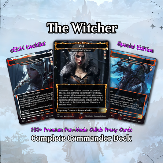 The Witcher Commander cEDH Deck - The Witcher Commander Magic Commander - Magic Proxy Deck with 160+ Unique Cards - Custom Cards MTG Proxy for Casual Play