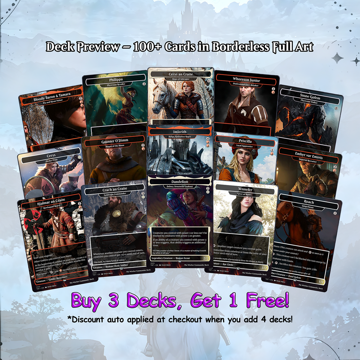 The Witcher Commander cEDH Deck - The Witcher Commander Magic Commander - Magic Proxy Deck with 160+ Unique Cards - Custom Cards MTG Proxy for Casual Play