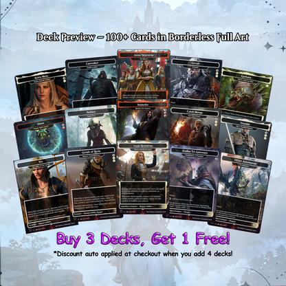 The Witcher Commander cEDH Deck - The Witcher Commander Magic Commander - Magic Proxy Deck with 160+ Unique Cards - Custom Cards MTG Proxy for Casual Play