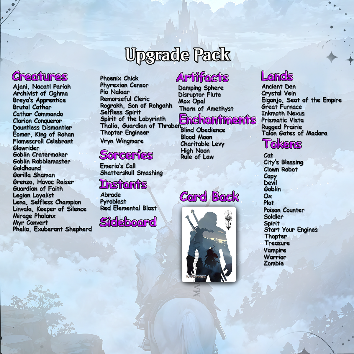 The Witcher Commander cEDH Deck - The Witcher Commander Magic Commander - Magic Proxy Deck with 160+ Unique Cards - Custom Cards MTG Proxy for Casual Play
