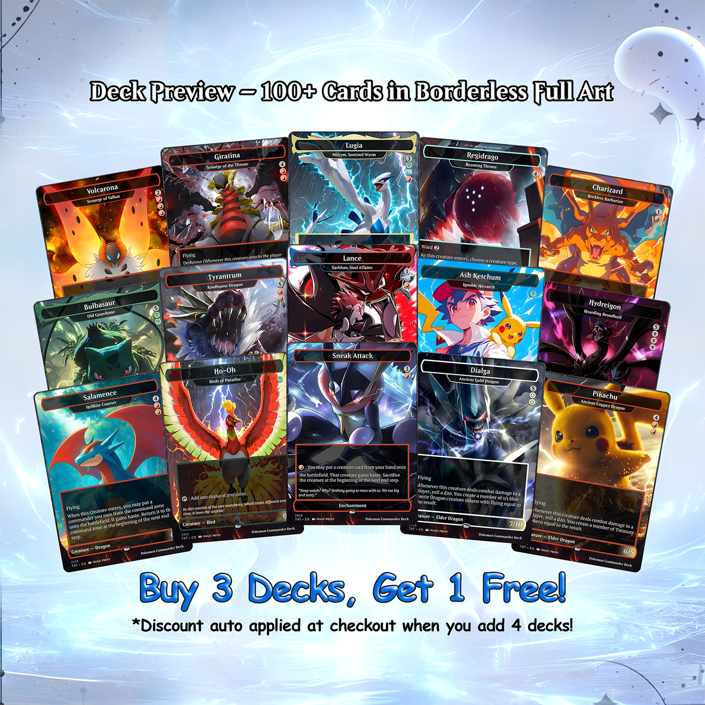 P.o.k.e.m.o.n Commander cEDH Deck - P.o.k.e.m.o.n Commander Magic Commander - Magic Proxy Deck with 160+ Unique Cards - Custom Cards MTG Proxy for Casual Play