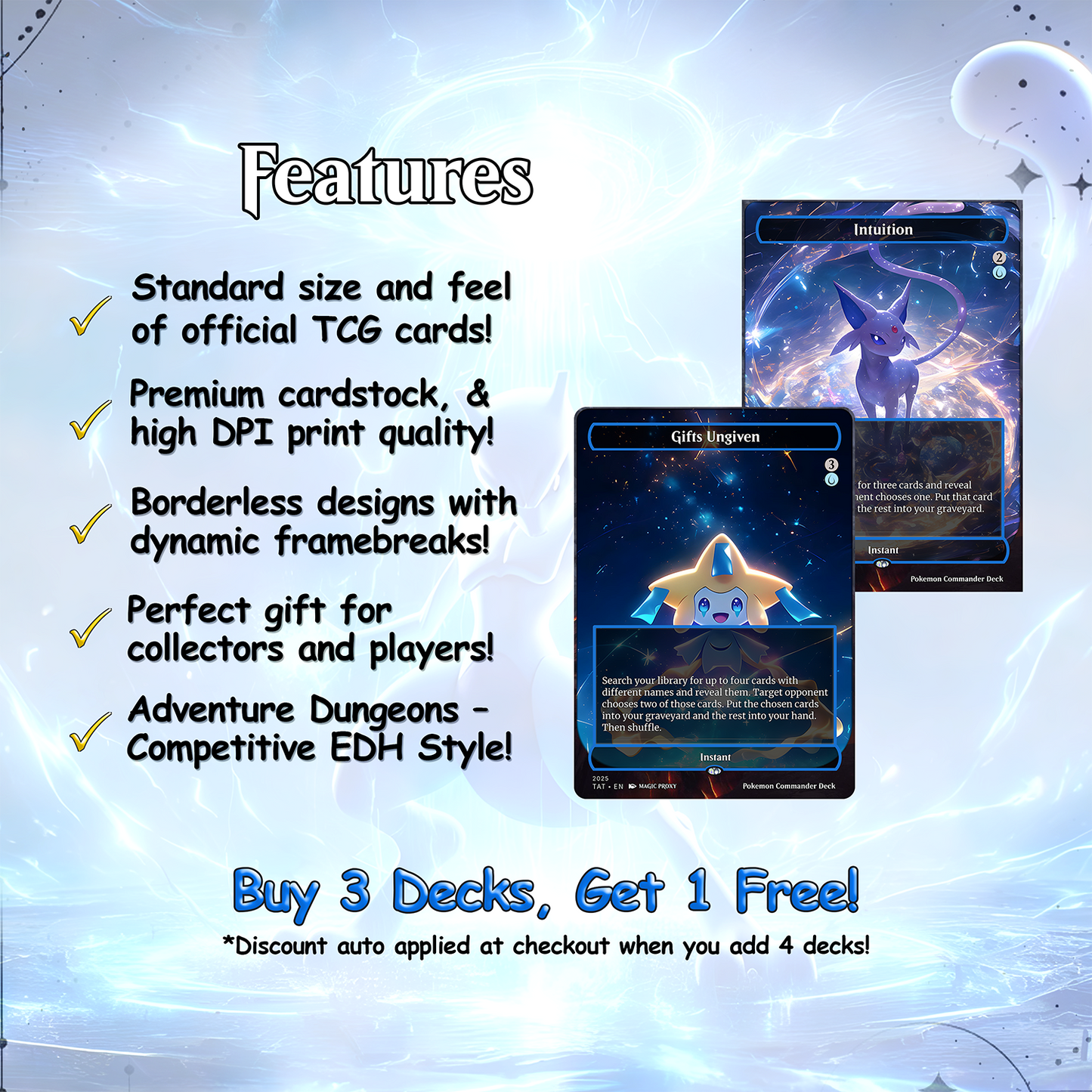 P.o.k.e.m.o.n Commander cEDH Deck - P.o.k.e.m.o.n Commander Magic Commander - Magic Proxy Deck with 160+ Unique Cards - Custom Cards MTG Proxy for Casual Play