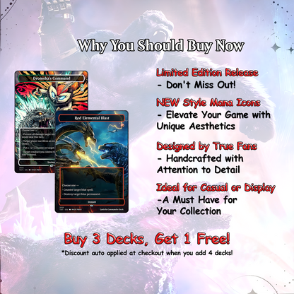 Godzilla Commander cEDH Deck - Godzilla  Commander Magic Commander - Magic Proxy Deck with 170+ Unique Cards - Custom Cards MTG Proxy for Casual Play