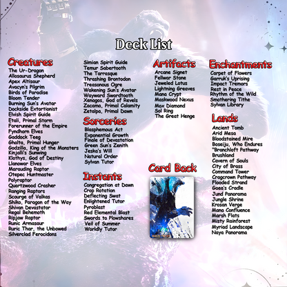 Godzilla Commander cEDH Deck - Godzilla  Commander Magic Commander - Magic Proxy Deck with 170+ Unique Cards - Custom Cards MTG Proxy for Casual Play