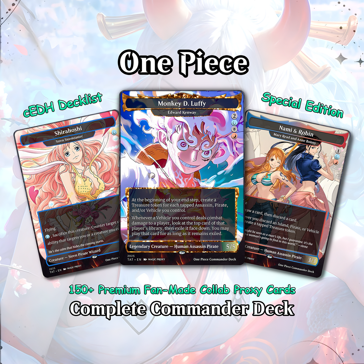O.n.e P.i.e.c.e Commander cEDH Deck - O.n.e P.i.e.c.e Commander Magic Commander - Magic Proxy Deck with 160+ Unique Cards - Custom Cards MTG Proxy for Casual Play
