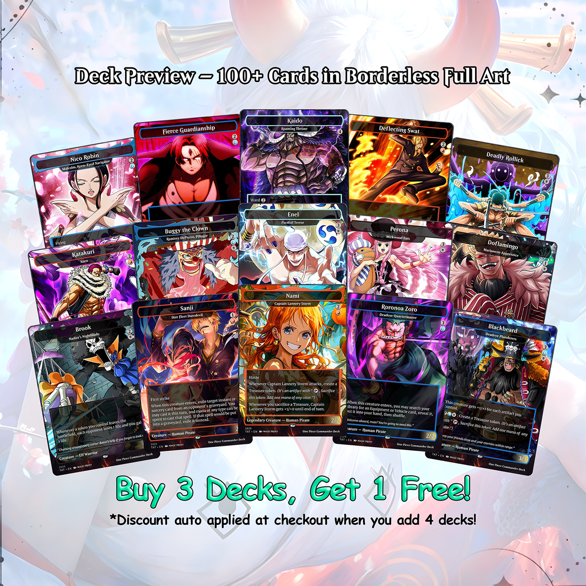 O.n.e P.i.e.c.e Commander cEDH Deck - O.n.e P.i.e.c.e Commander Magic Commander - Magic Proxy Deck with 160+ Unique Cards - Custom Cards MTG Proxy for Casual Play