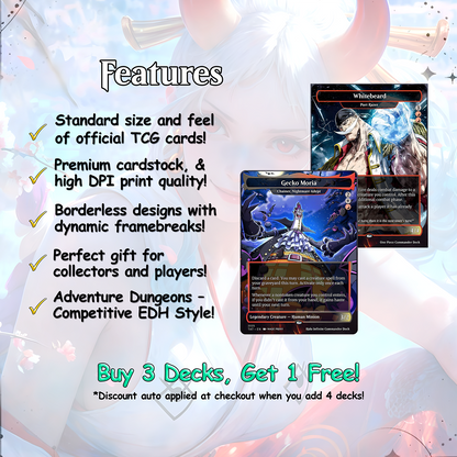 O.n.e P.i.e.c.e Commander cEDH Deck - O.n.e P.i.e.c.e Commander Magic Commander - Magic Proxy Deck with 160+ Unique Cards - Custom Cards MTG Proxy for Casual Play