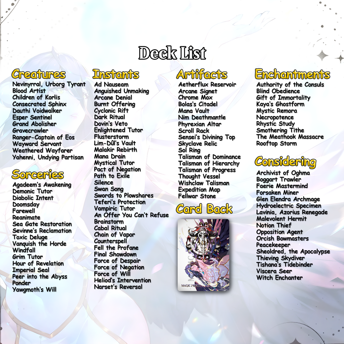 Overlord Commander cEDH Deck - Overlord Commander Magic Commander - Magic Proxy Deck with 160+ Unique Cards - Custom Cards MTG Proxy for Casual Play