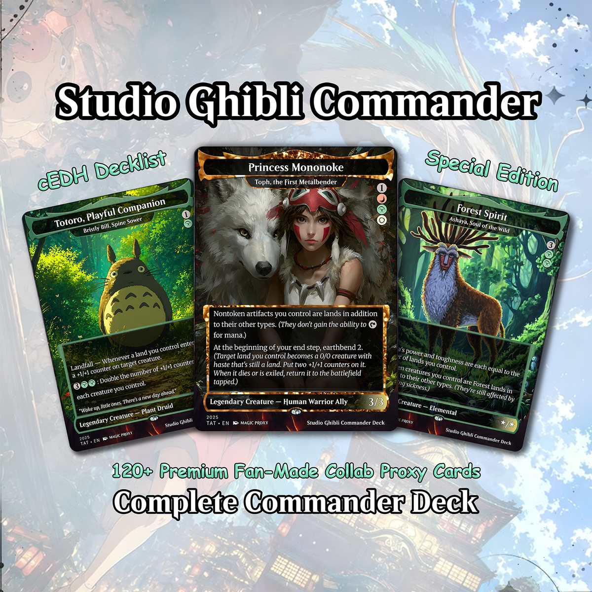 Miyazaki's Vision, Studio Ghibli 100 Card Proxy Commander Deck, MTG EDH | VoidForge Proxy