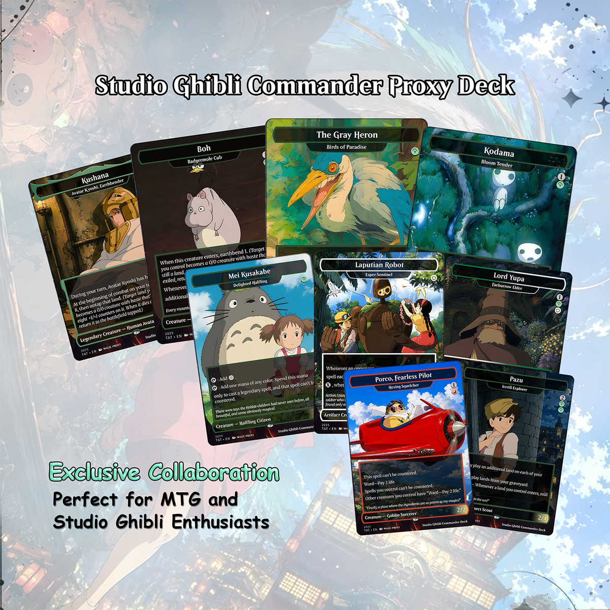 Miyazaki's Vision, Studio Ghibli 100 Card Proxy Commander Deck, MTG EDH | VoidForge Proxy