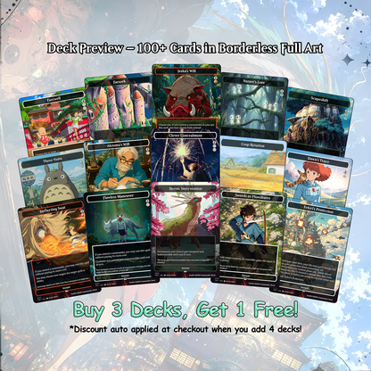 Miyazaki's Vision, Studio Ghibli 100 Card Proxy Commander Deck, MTG EDH | VoidForge Proxy