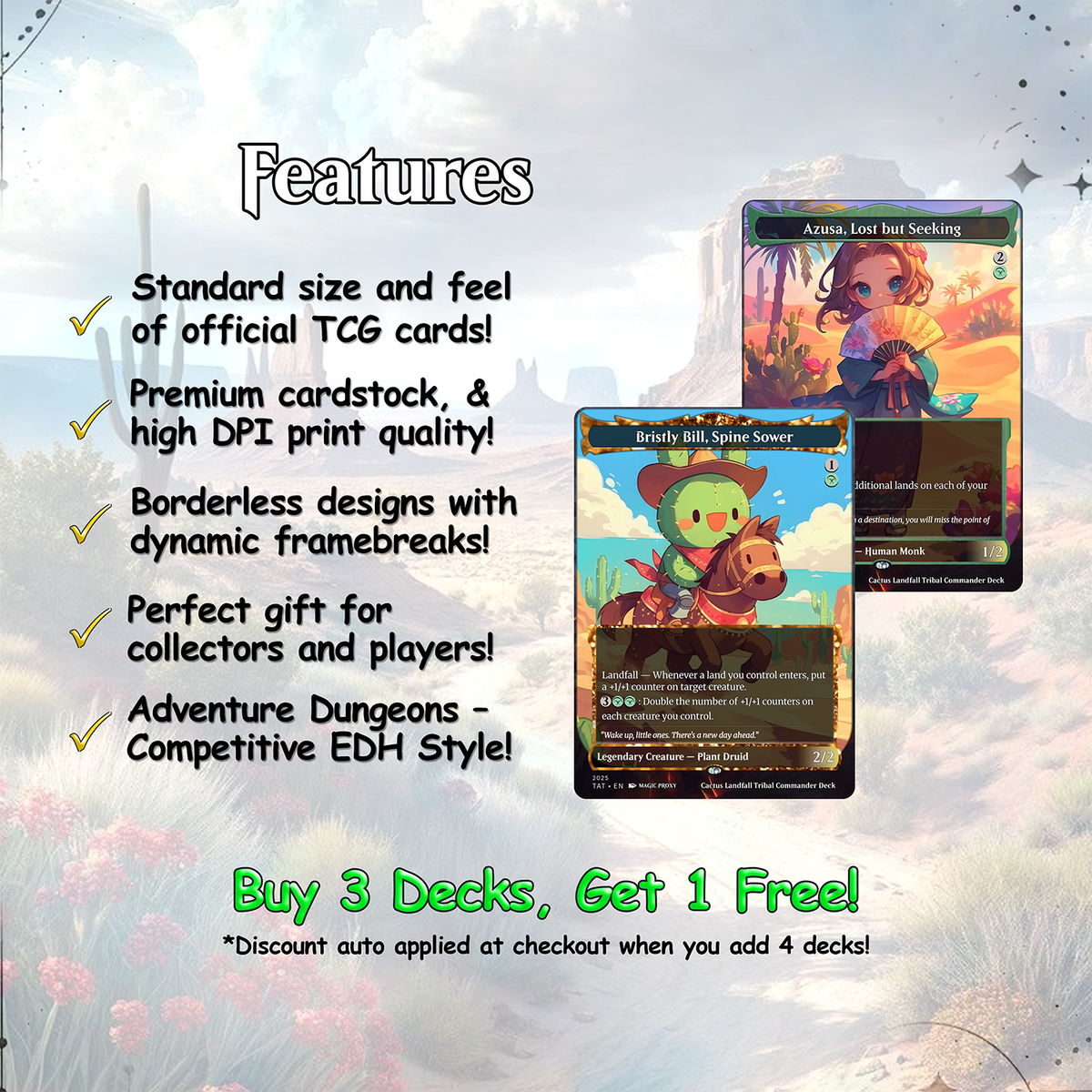 Landfall +1 Counter Proxy Deck 100 Cards + Tokens | Full Commander Deck EDH | VoidForge Proxy
