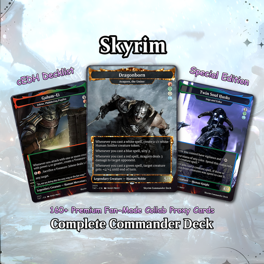 Skyrim Themed cEDH Deck - Skyrim Themed Magic Commander - Magic Proxy Deck with 160+ Unique Cards - Custom Cards MTG Proxy for Casual Play