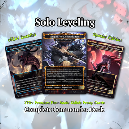Solo Leveling cEDH Deck - Solo Leveling Magic Commander - Magic Proxy Deck with 170+ Unique Cards - Custom Cards MTG Proxy for Casual Play