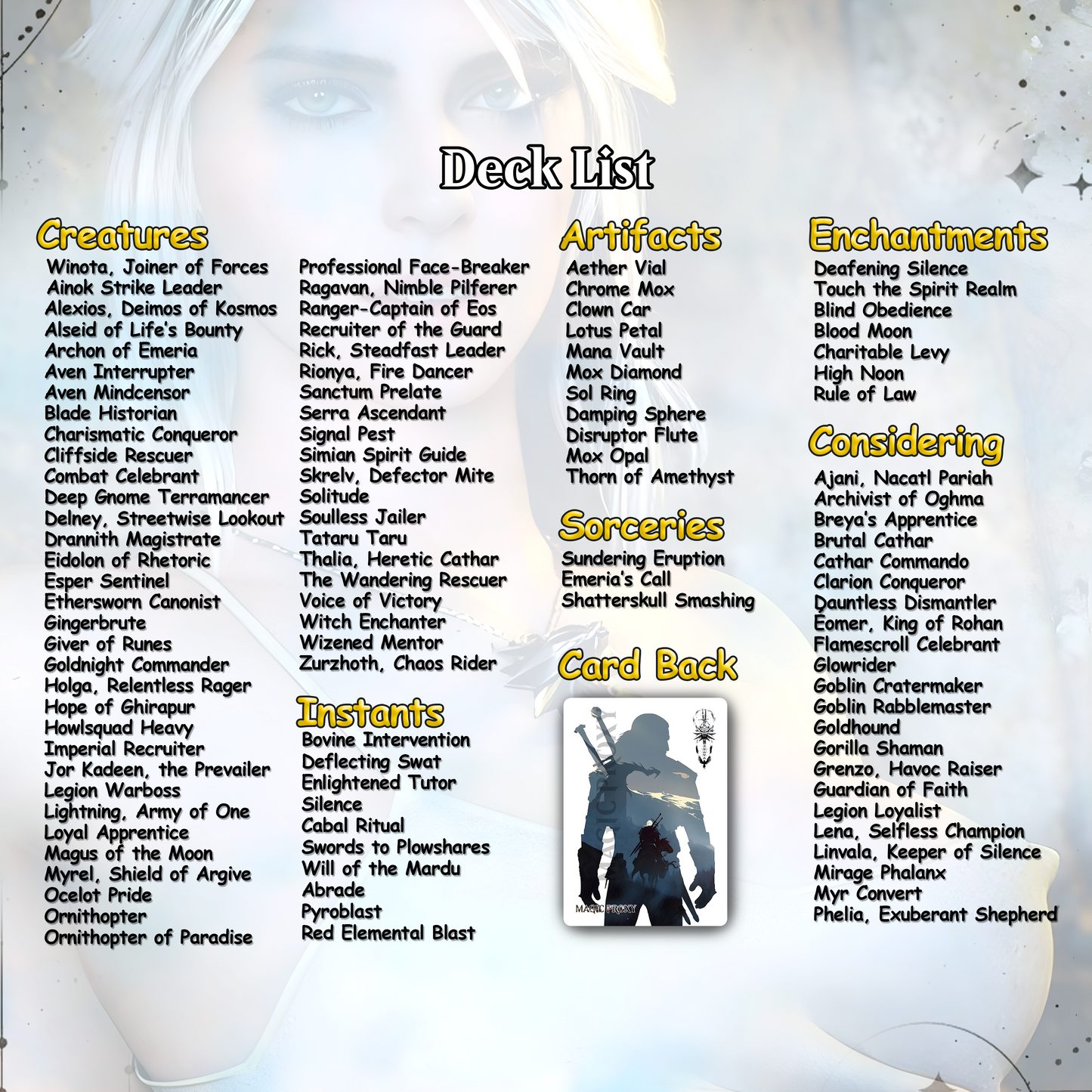 The Witcher Commander cEDH Deck - The Witcher Commander Magic Commander - Magic Proxy Deck with 160+ Unique Cards - Custom Cards MTG Proxy for Casual Play