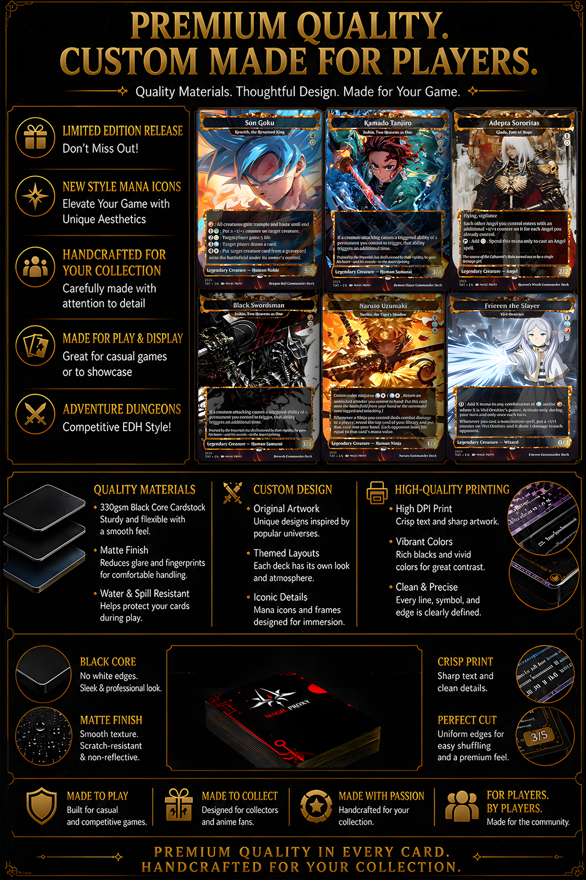Custom Commander Deck | 120 Limited Cards + 10 Bonus Lands+ 20 Bonus Sideboard - VoidForge Proxy