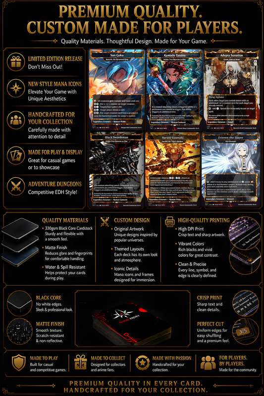 Custom Commander Deck | 120 Limited Cards + 10 Bonus Lands+ 20 Bonus Sideboard - VoidForge Proxy