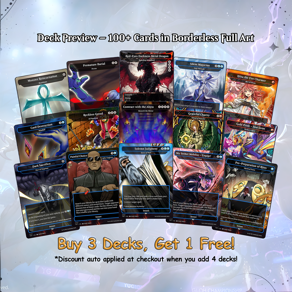 Yu-Gi-Oh! cEDH Deck - Yu-Gi-Oh Magic Commander - Magic Proxy Deck with 150+ Unique Cards - Custom Cards MTG Proxy for Casual Play