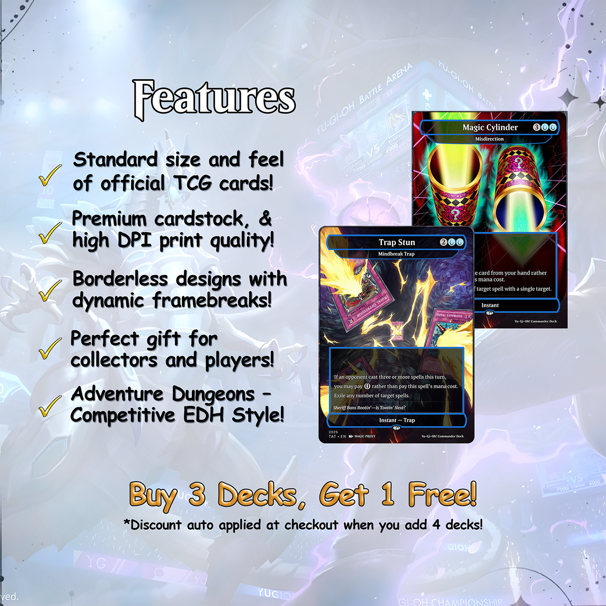 Yu-Gi-Oh! cEDH Deck - Yu-Gi-Oh Magic Commander - Magic Proxy Deck with 150+ Unique Cards - Custom Cards MTG Proxy for Casual Play